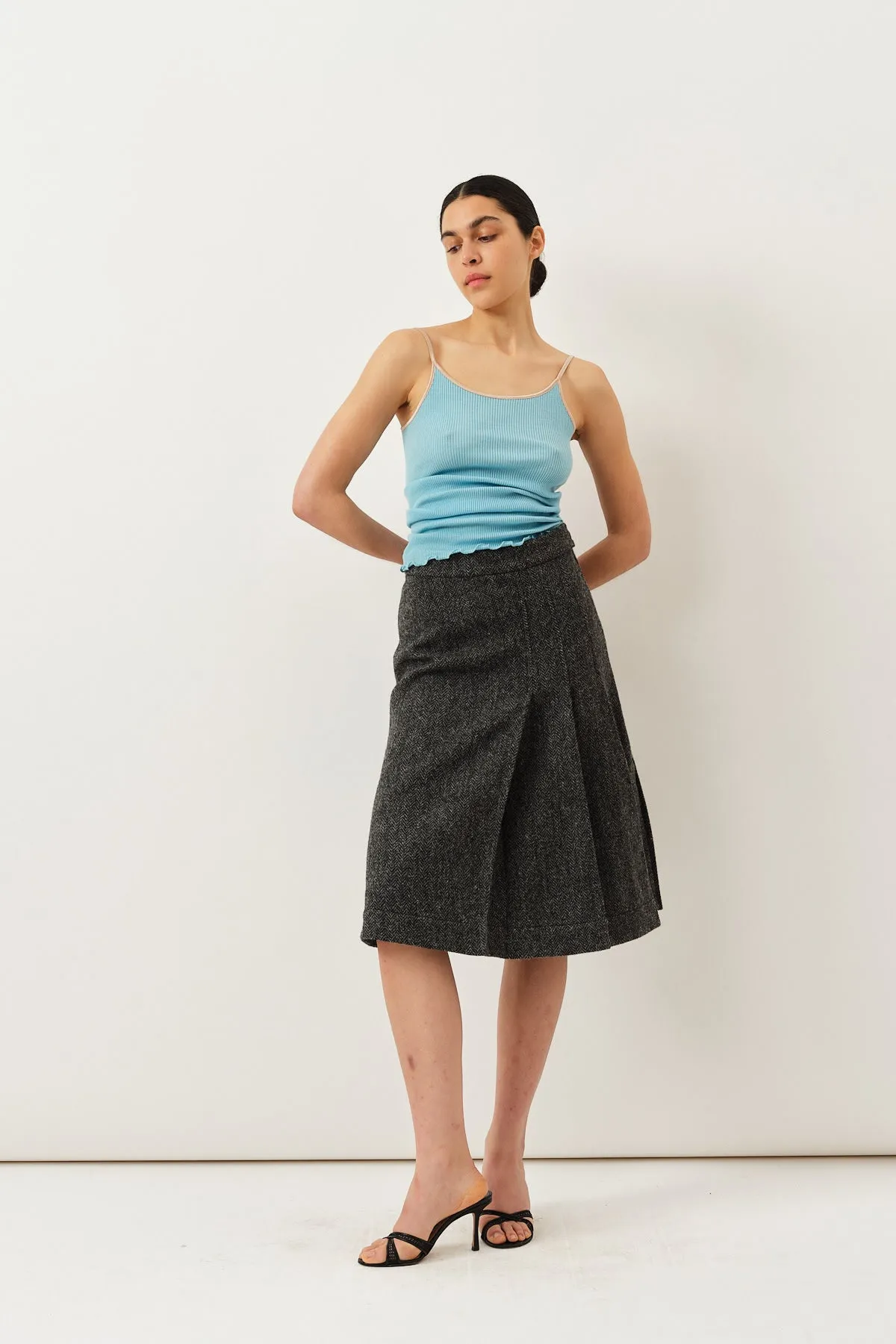 Nicoline Skirt — Herringbone Grey