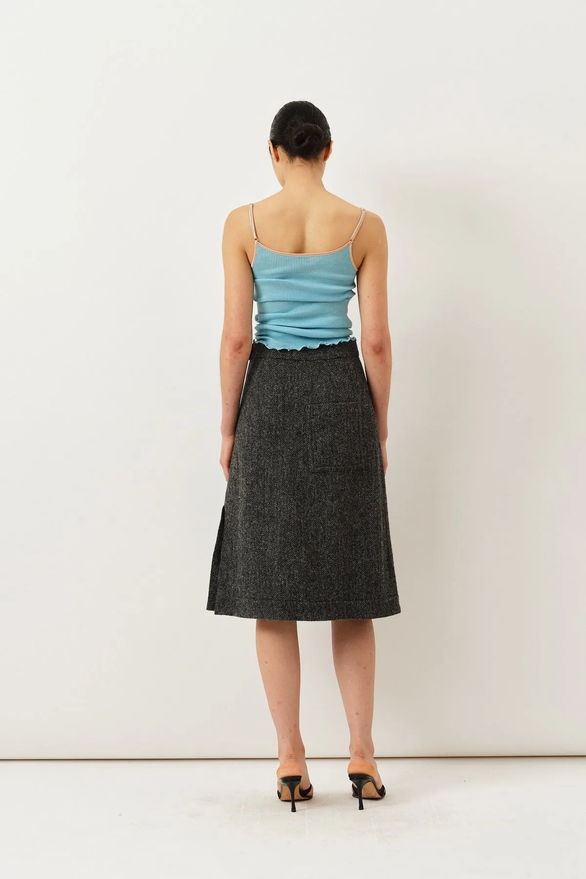 Nicoline Skirt — Herringbone Grey