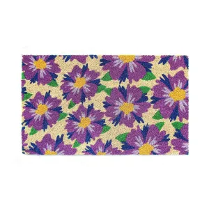 OnlyMat Colourful Floral Design Printed Natural Coir Floor Mat