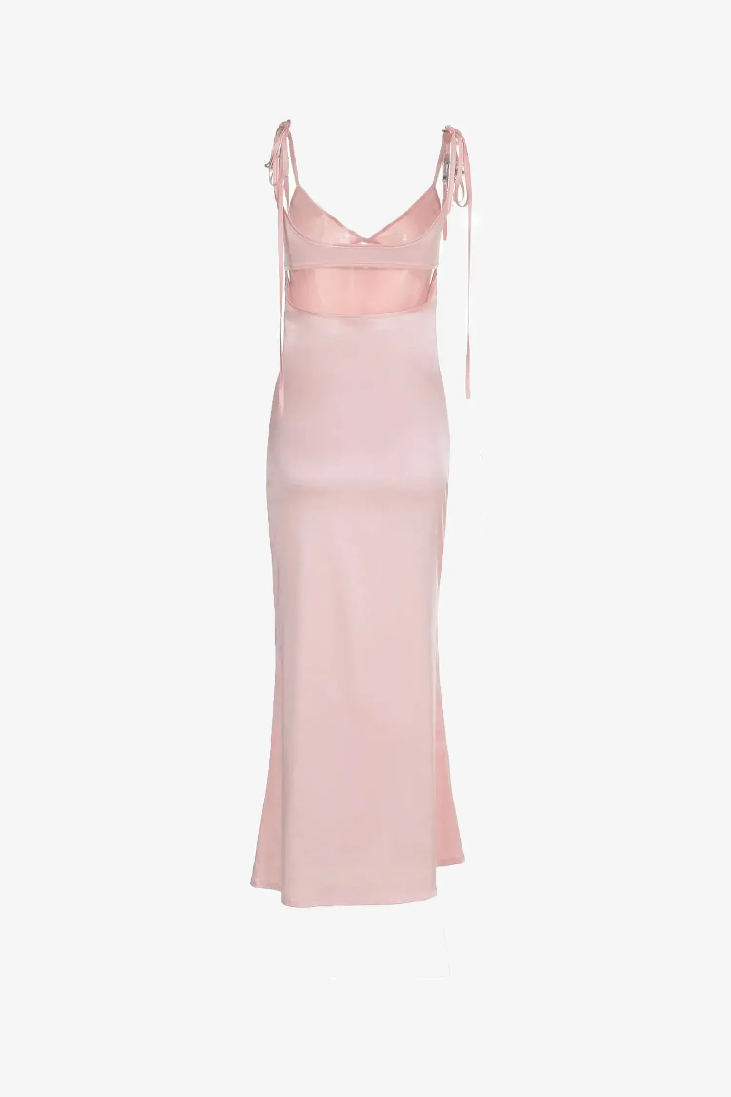 Pink Satin Maxi Slip Dress