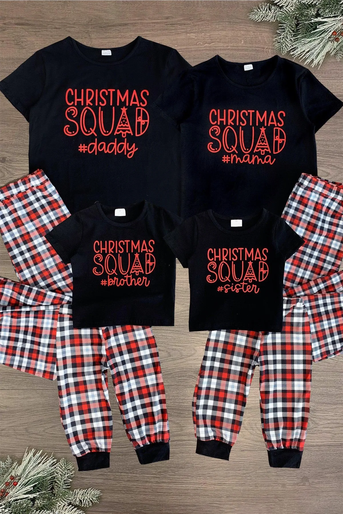 "Christmas Squad" Family Pajamas - AND PET BANDANA!