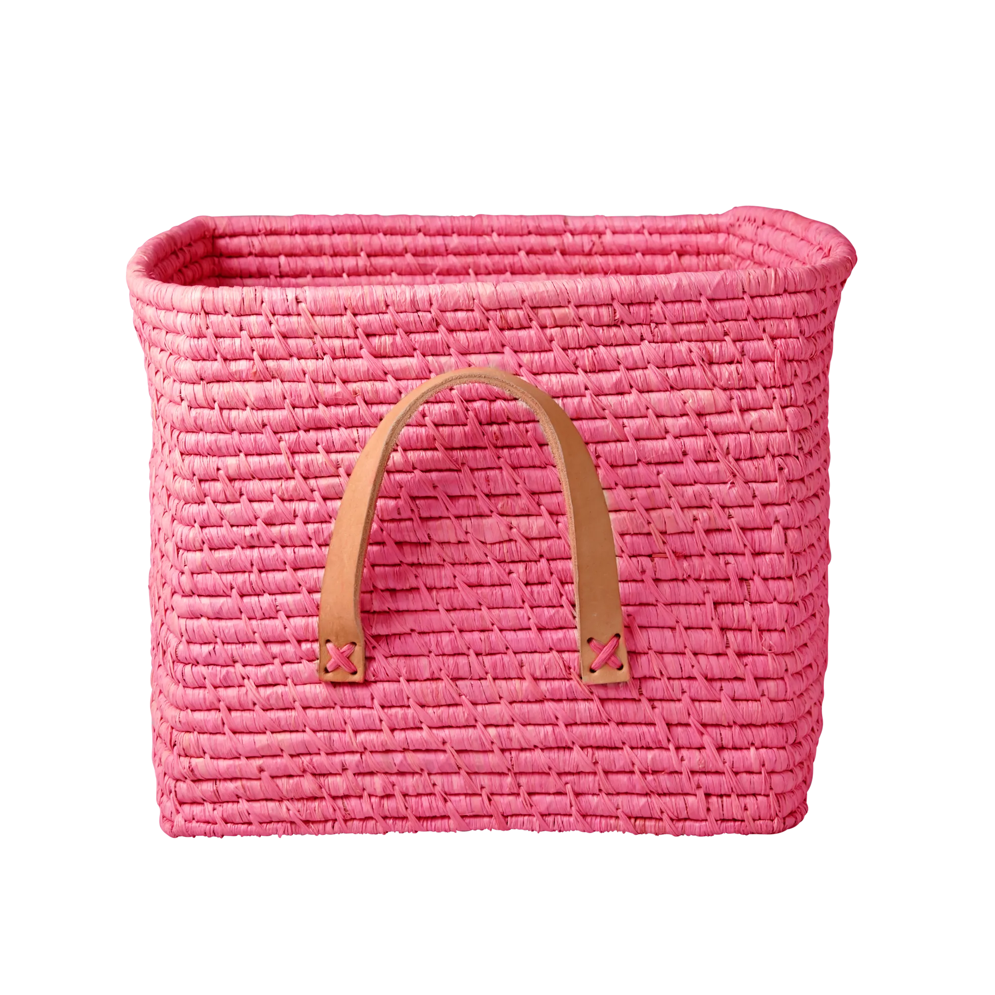 Raffia Storage Basket - Soft Pink