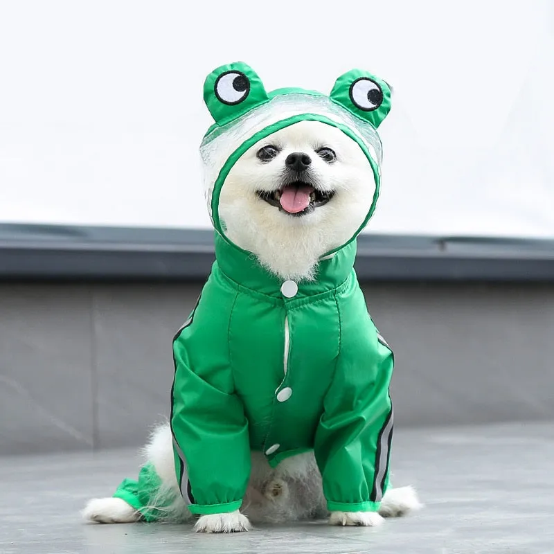 Reflective Hooded Waterproof Pet Raincoats