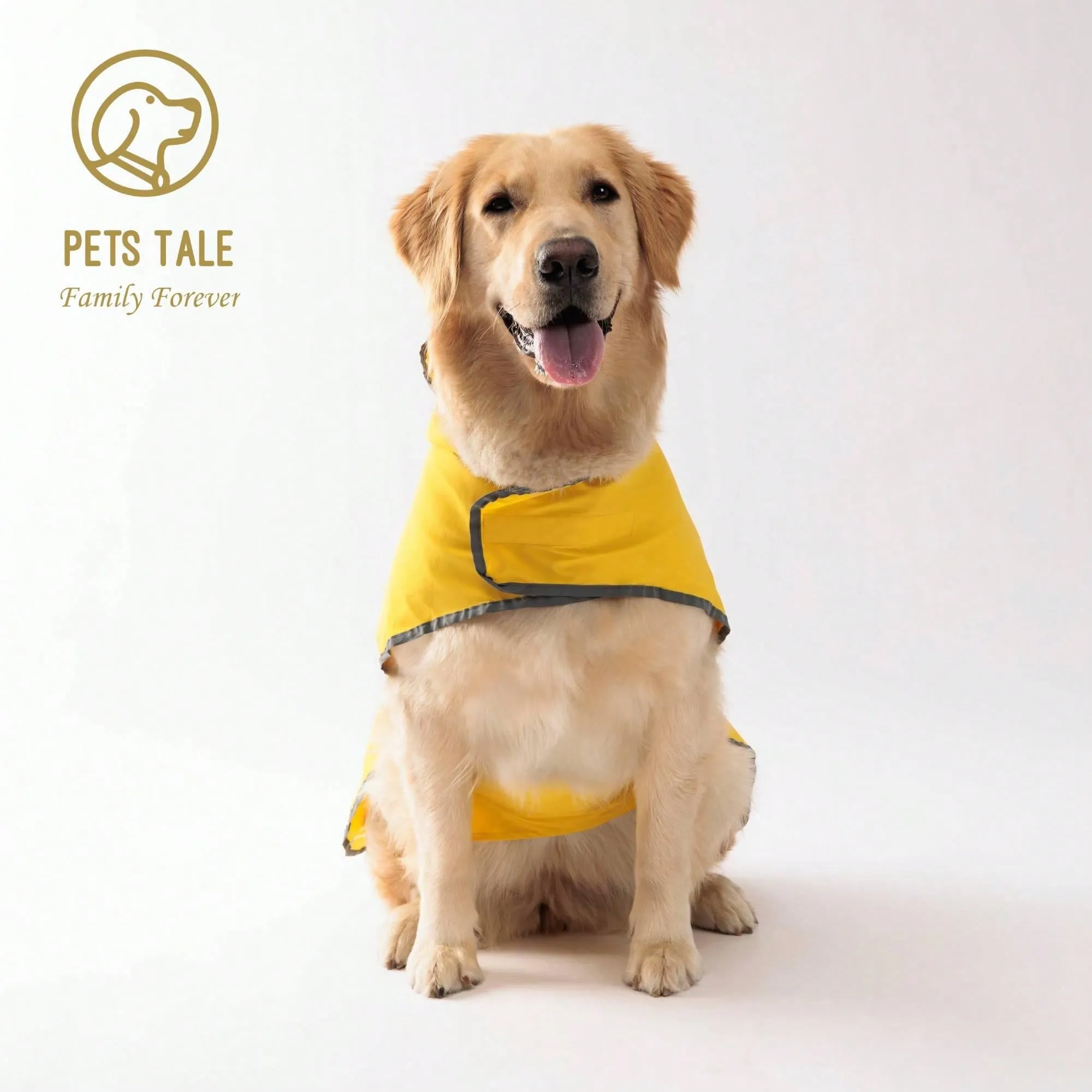 Reversible Waterproof Dog Raincoat - Yellow Double Layer Coat