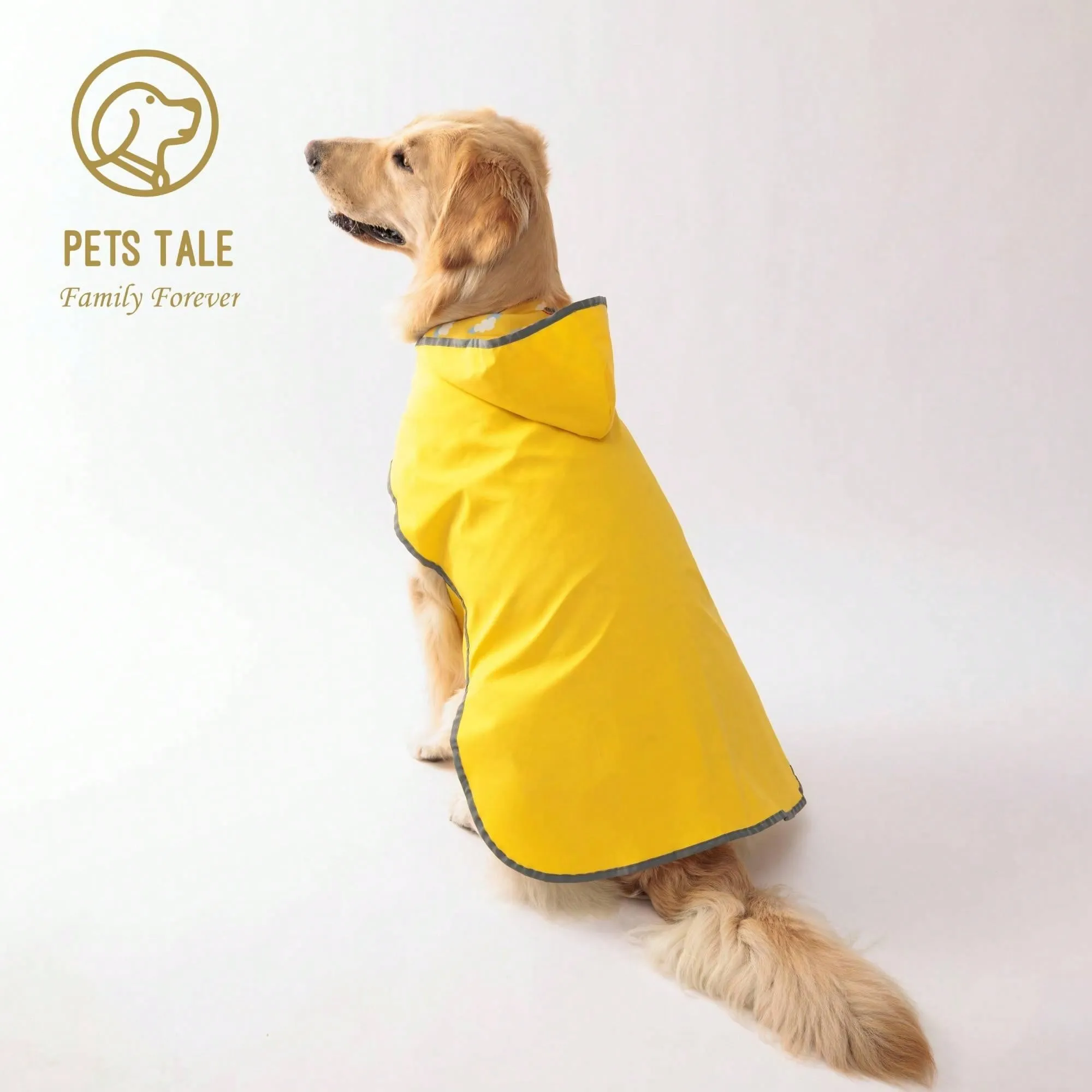 Reversible Waterproof Dog Raincoat - Yellow Double Layer Coat