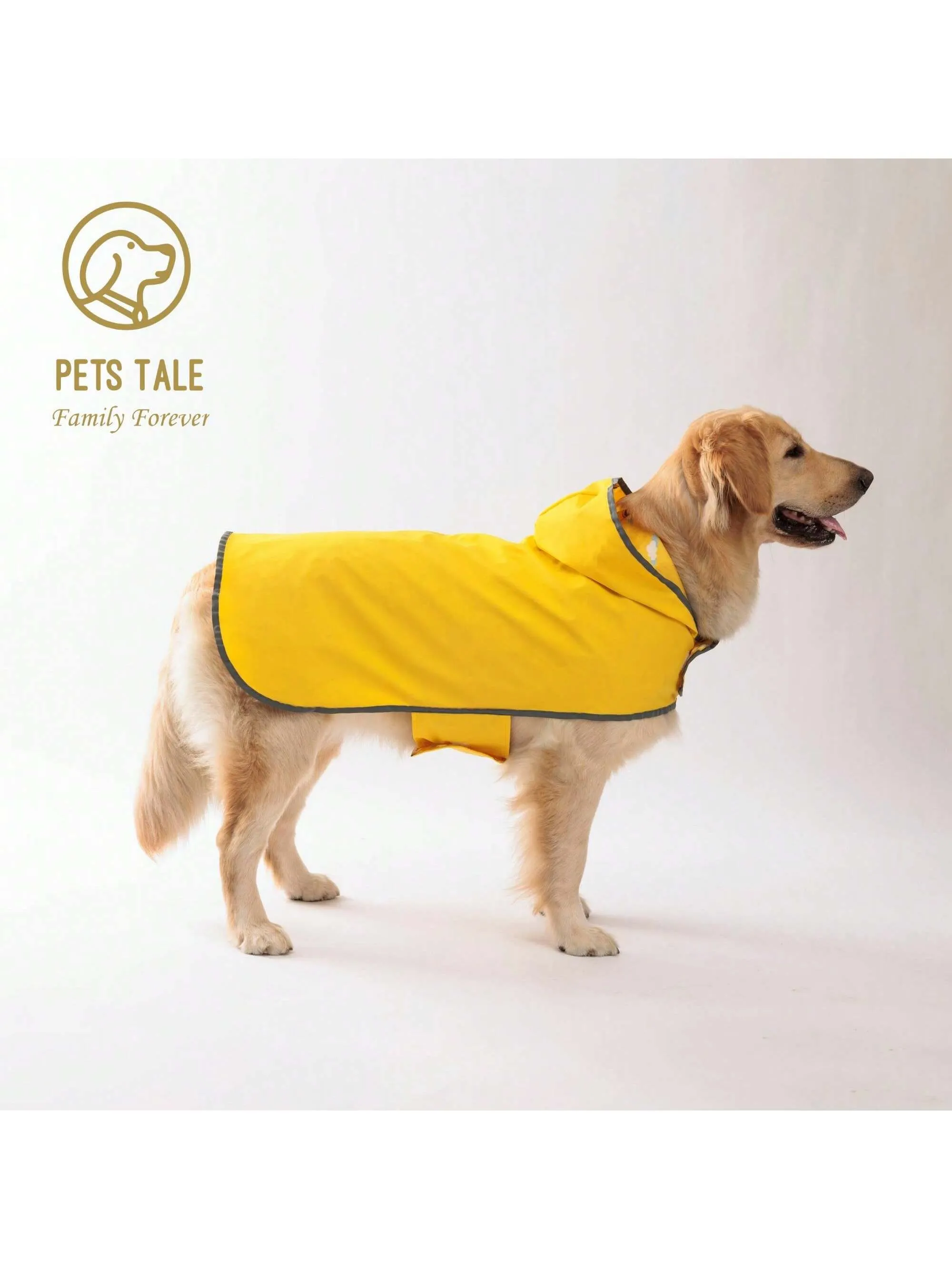 Reversible Waterproof Dog Raincoat - Yellow Double Layer Coat