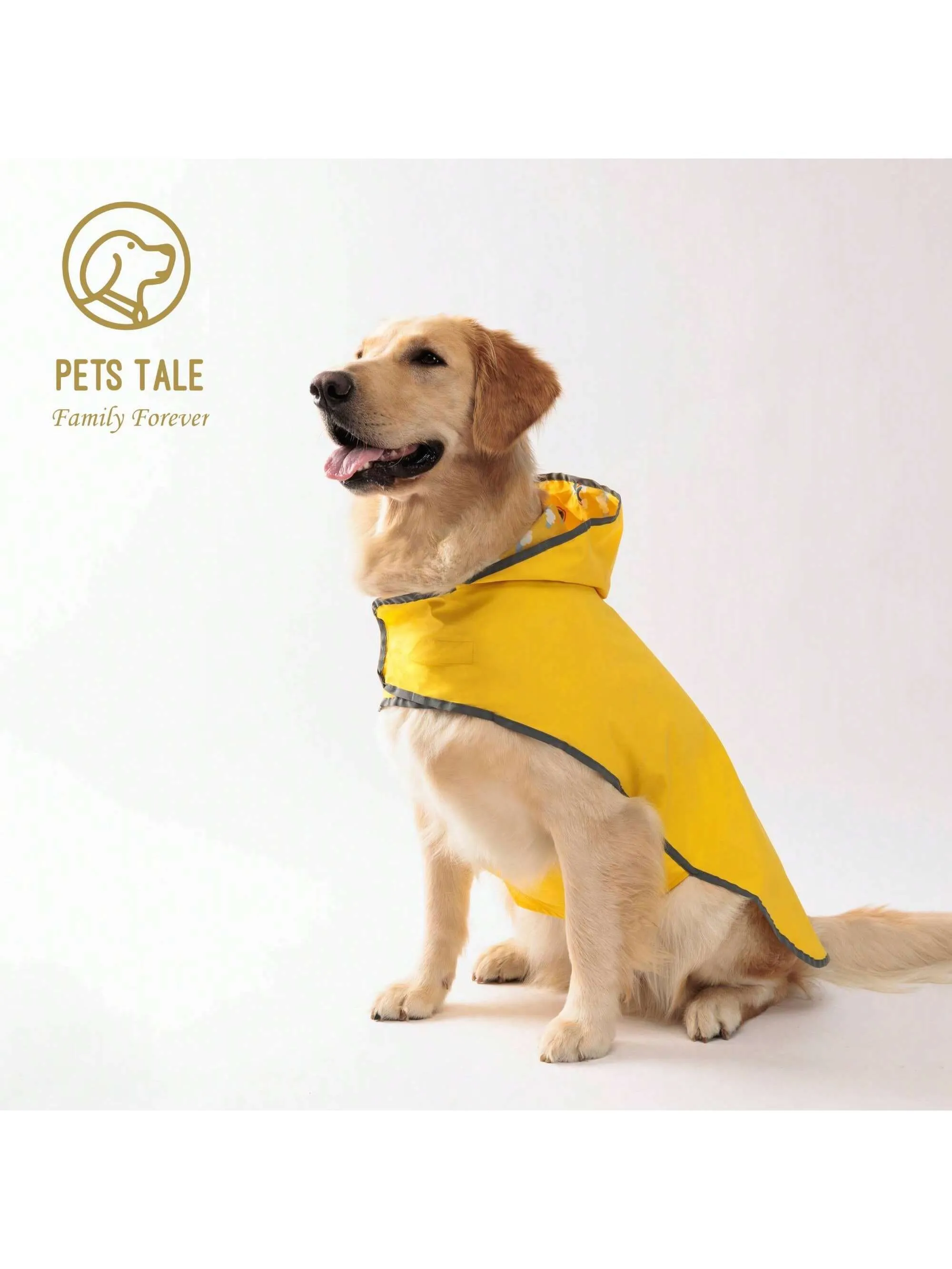 Reversible Waterproof Dog Raincoat - Yellow Double Layer Coat