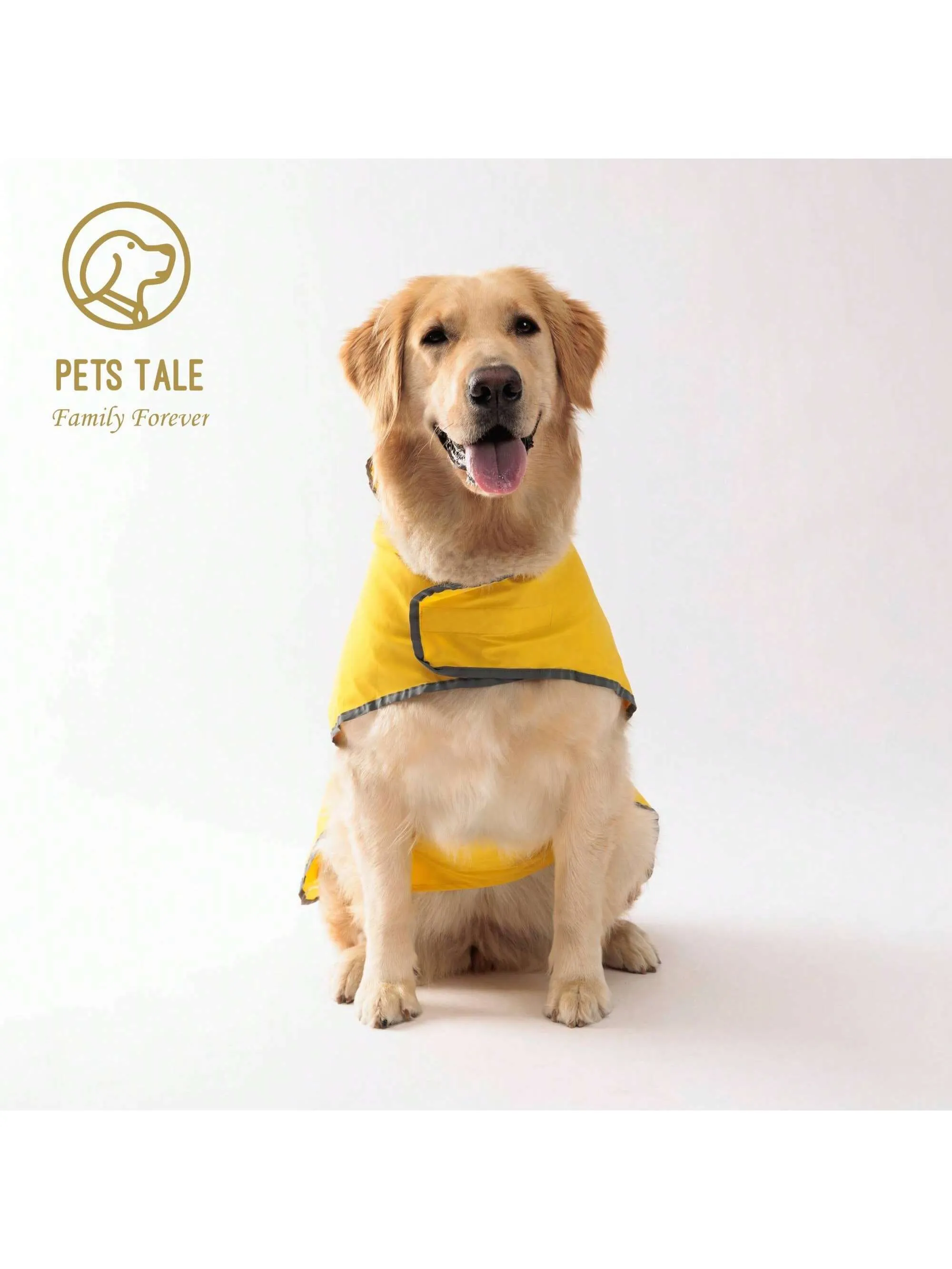 Reversible Waterproof Dog Raincoat - Yellow Double Layer Coat