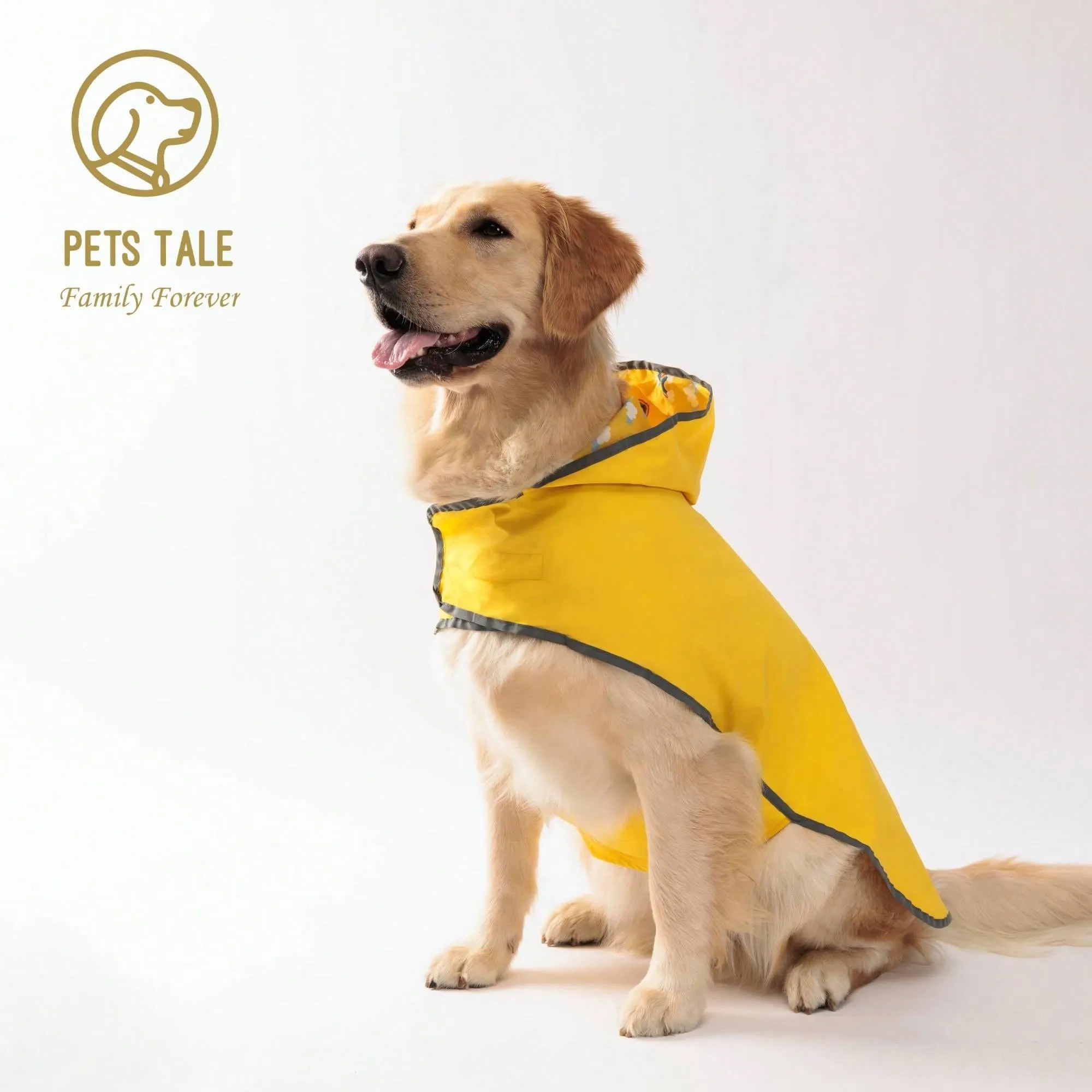 Reversible Waterproof Dog Raincoat - Yellow Double Layer Coat