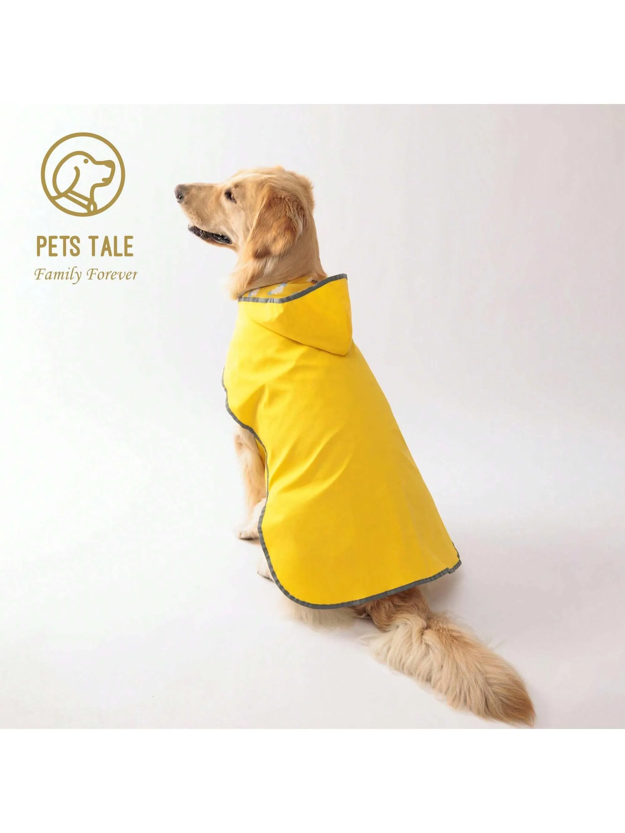 Reversible Waterproof Dog Raincoat - Yellow Double Layer Coat