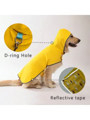 Reversible Waterproof Dog Raincoat - Yellow Double Layer Coat