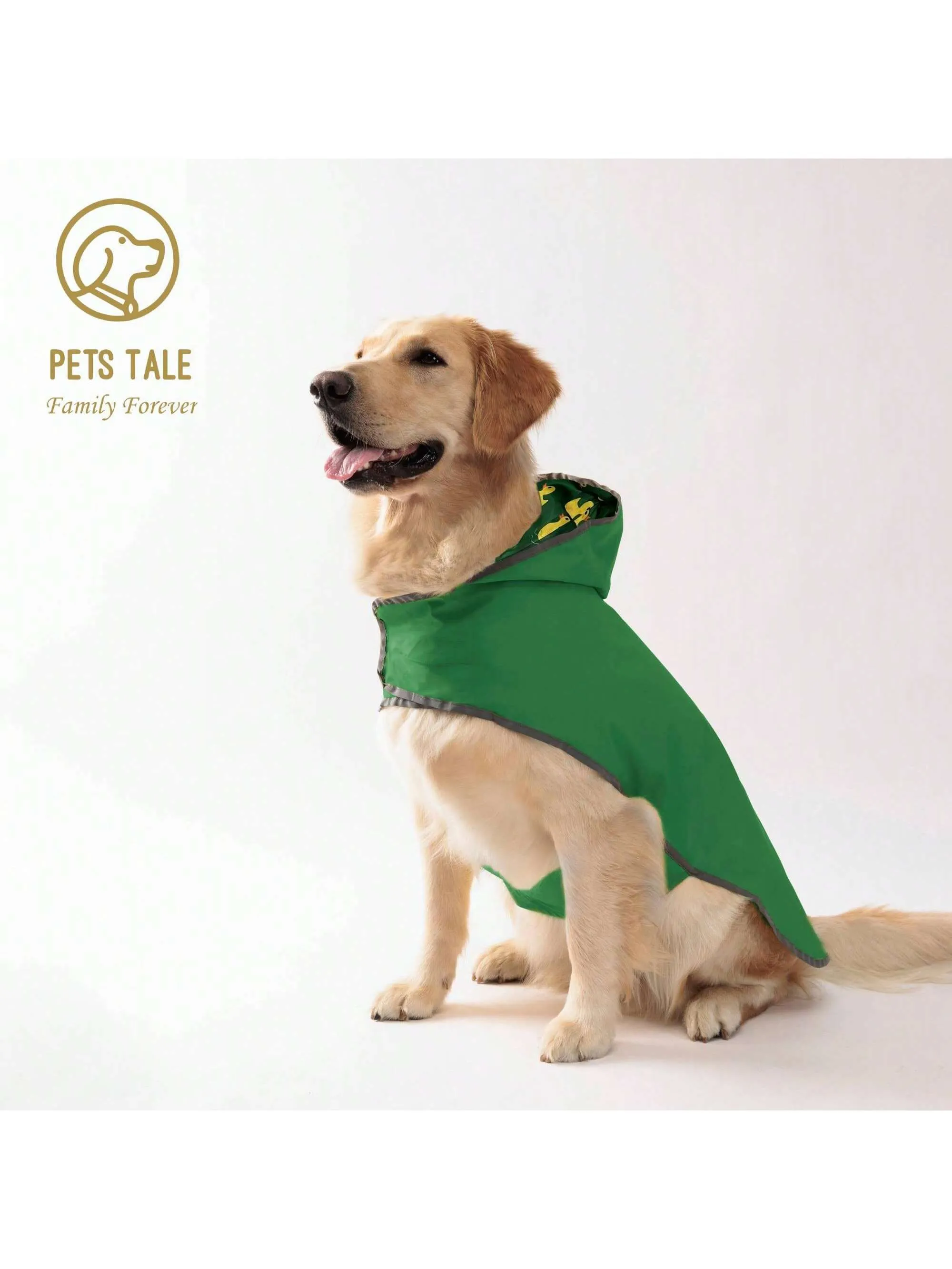 Reversible Waterproof Dog Raincoat - Yellow Double Layer Coat