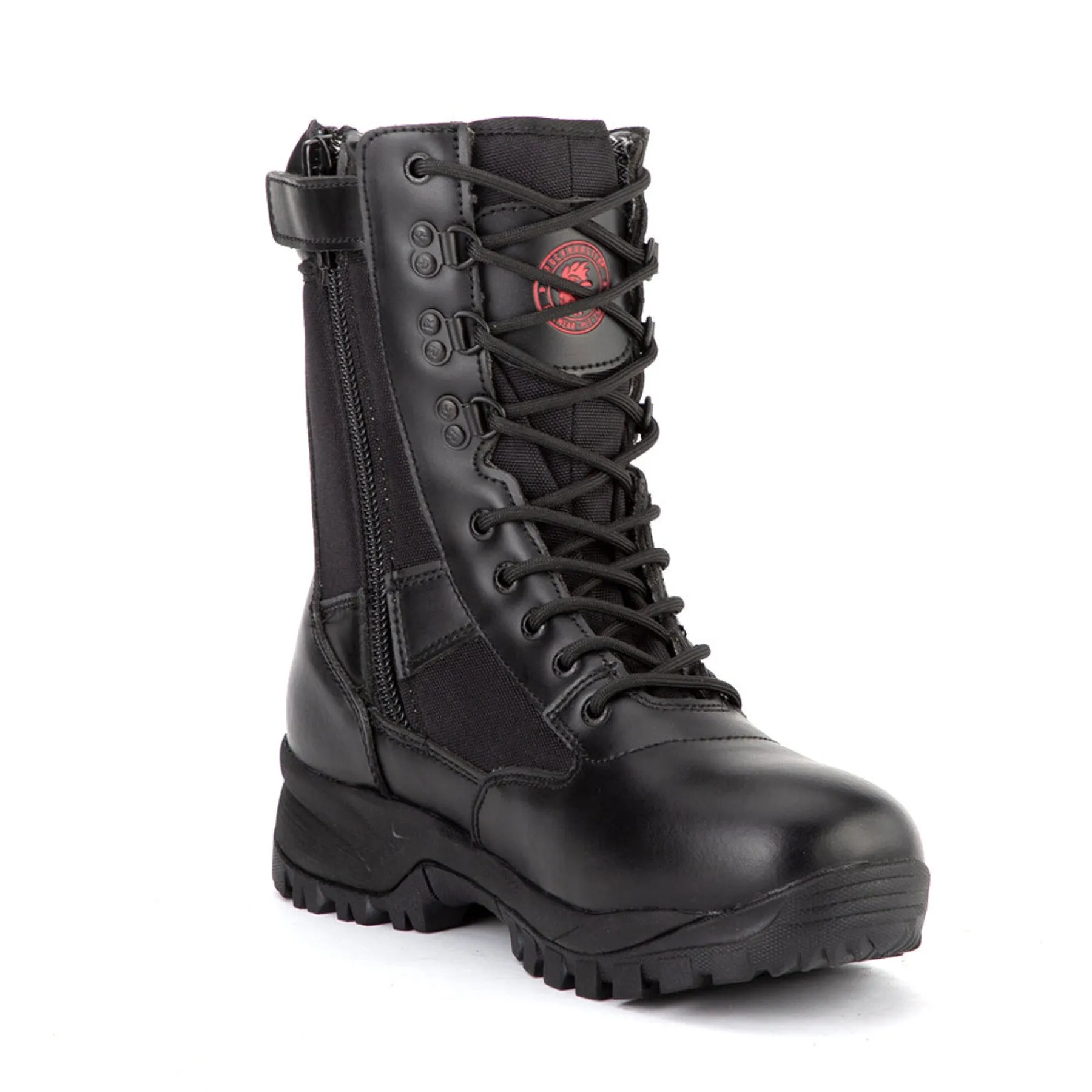 ROCKROOSTER Vega 8 inch Black Action leather Soft Toe Tactical and Law Enforcement Boots AB5317