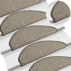 Self-adhesive Stair Mats 15 pcs Grey and Beige 65x25 cm