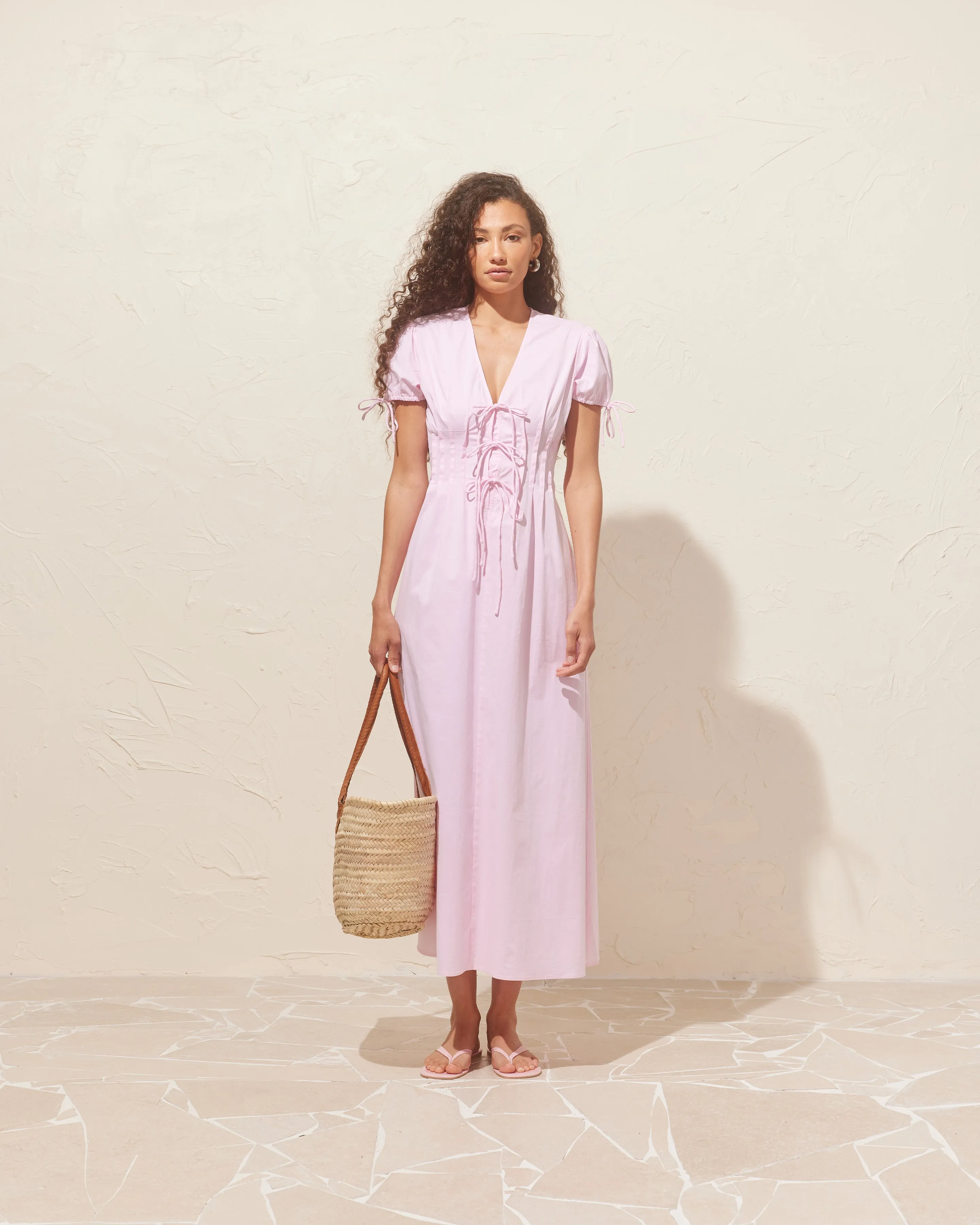 SIMONA SHIRT DRESS SOFT PINK