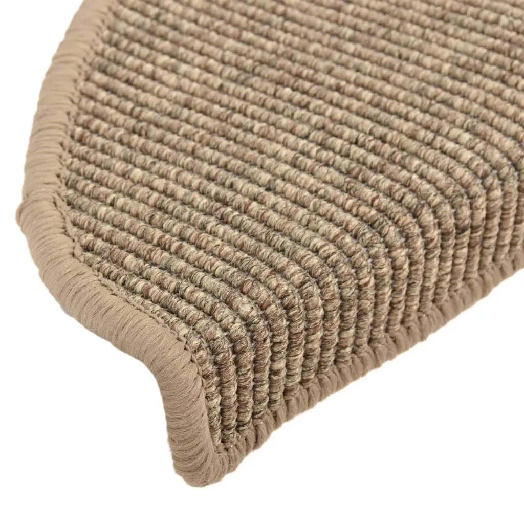 Stair Mats Self-adhesive 15 pcs Dark Beige 65x21x4 cm