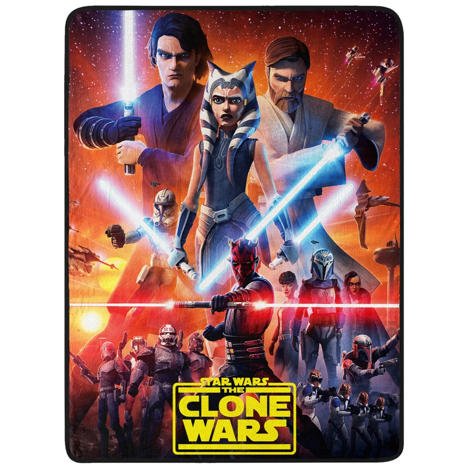 Star Wars The Clone Wars End Super Plush Throw Blanket 46" x 60" (117cm x 152cm)