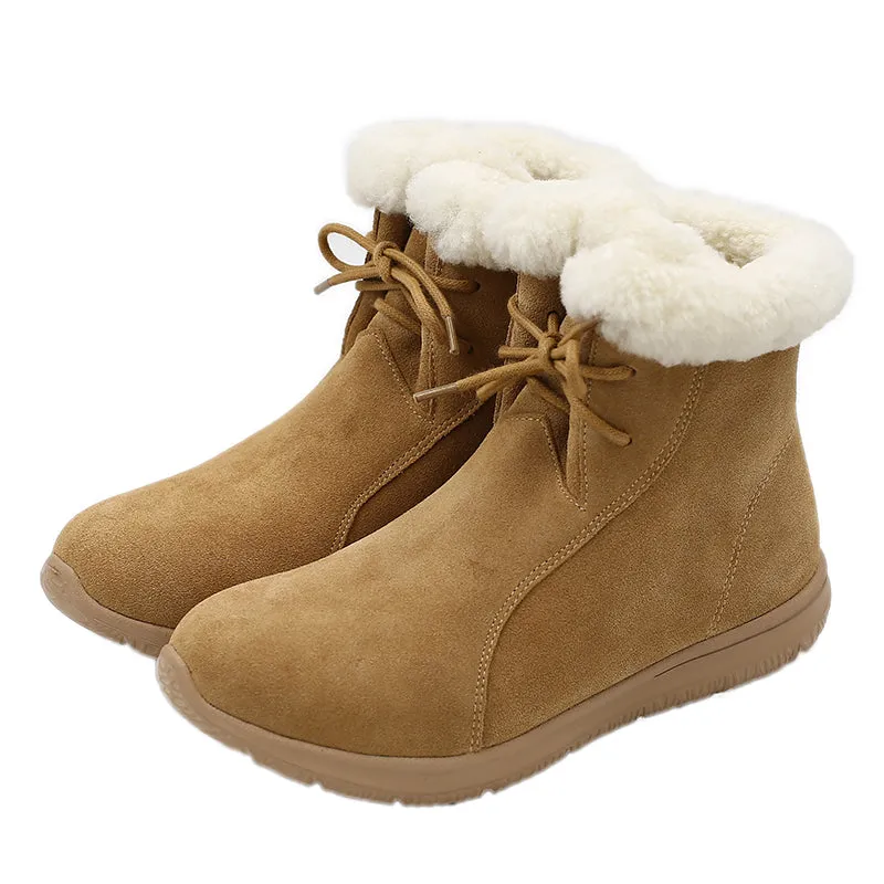 Suede Lace-up Comfortable  Winter Snow Boots