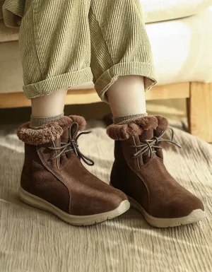 Suede Lace-up Comfortable  Winter Snow Boots