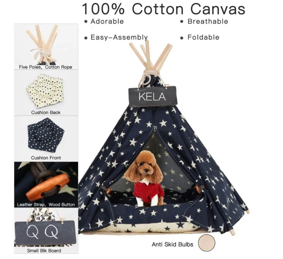 TeePee Tent Pet Bed - 7 Designs!