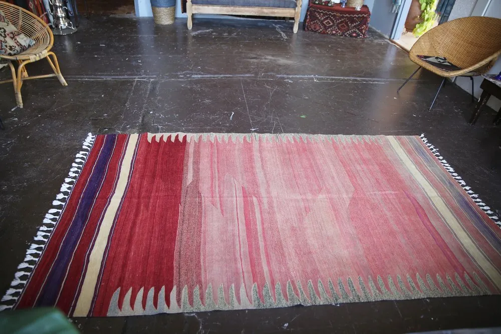 Vintage Bodrum Bos Kilim 4.7ft x 8.3ft