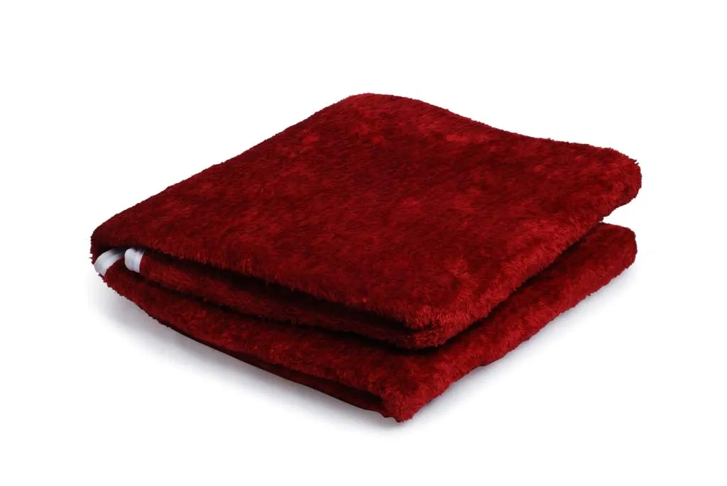 Warm Hug Super Soft Electric Bed Warmer of Single Bed Size (Maroon, 150 x 80cms)