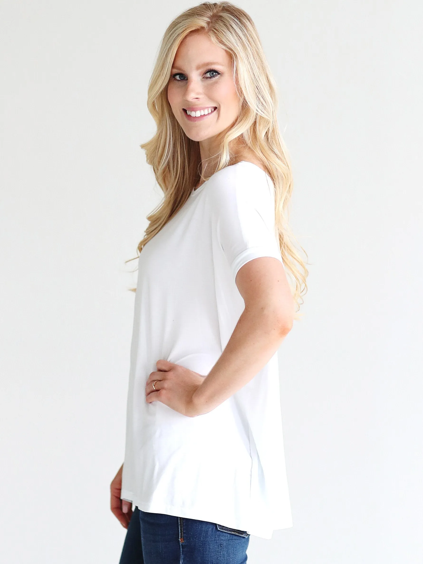 White Short Sleeve Top