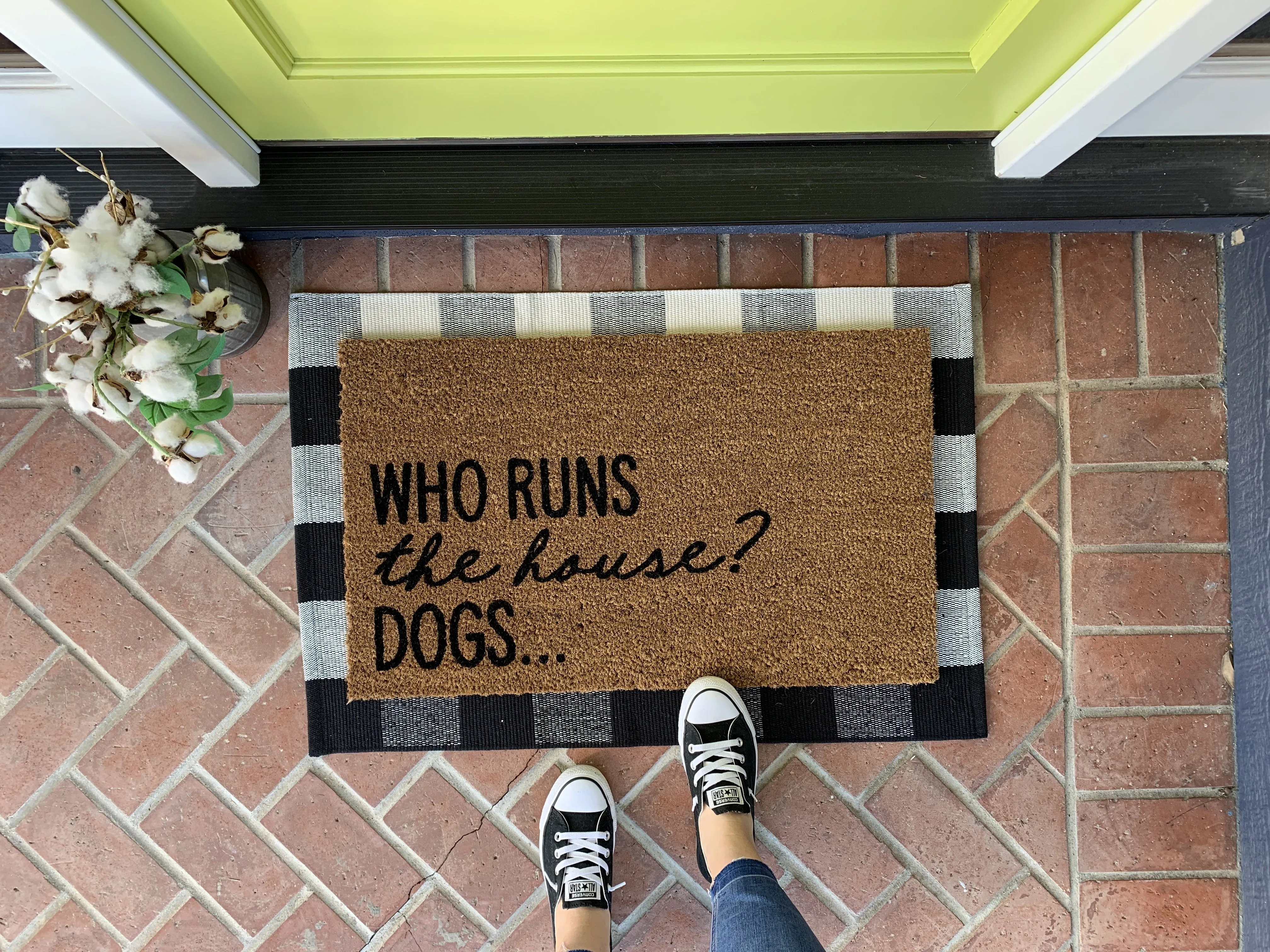 Who Runs The House...Dogs Funny Doormat