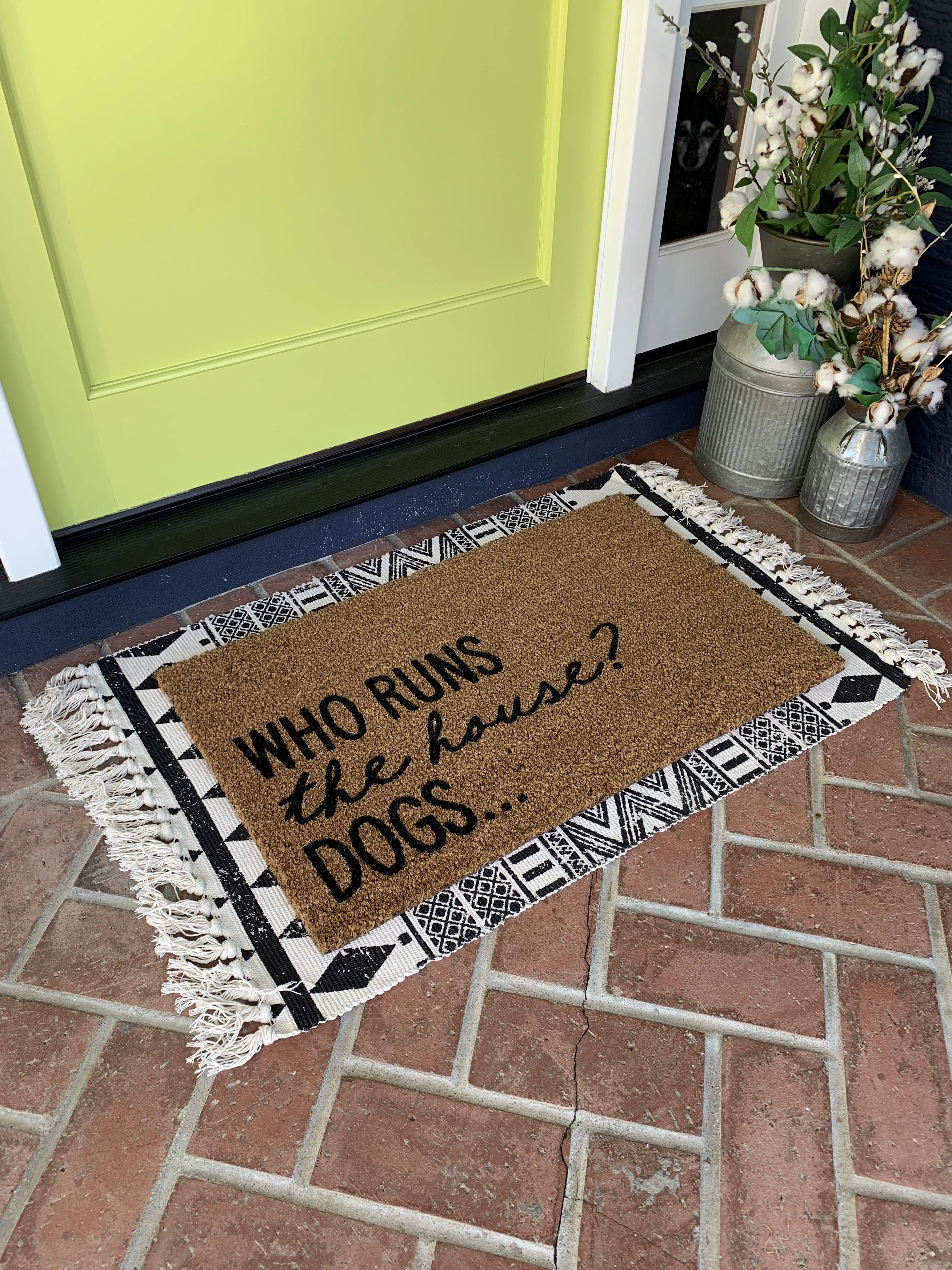 Who Runs The House...Dogs Funny Doormat