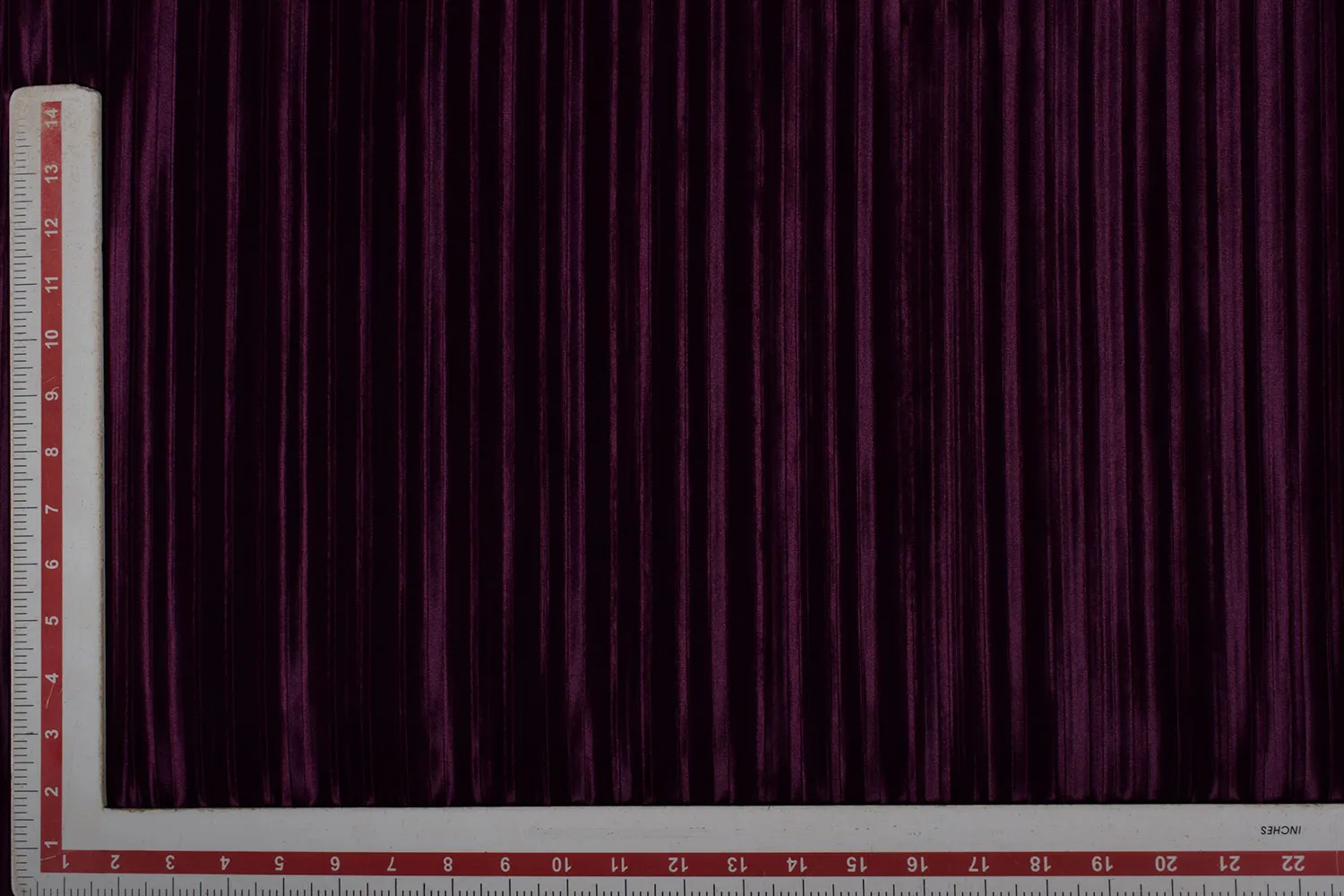 Wine Plain Pleated Knit Fabric