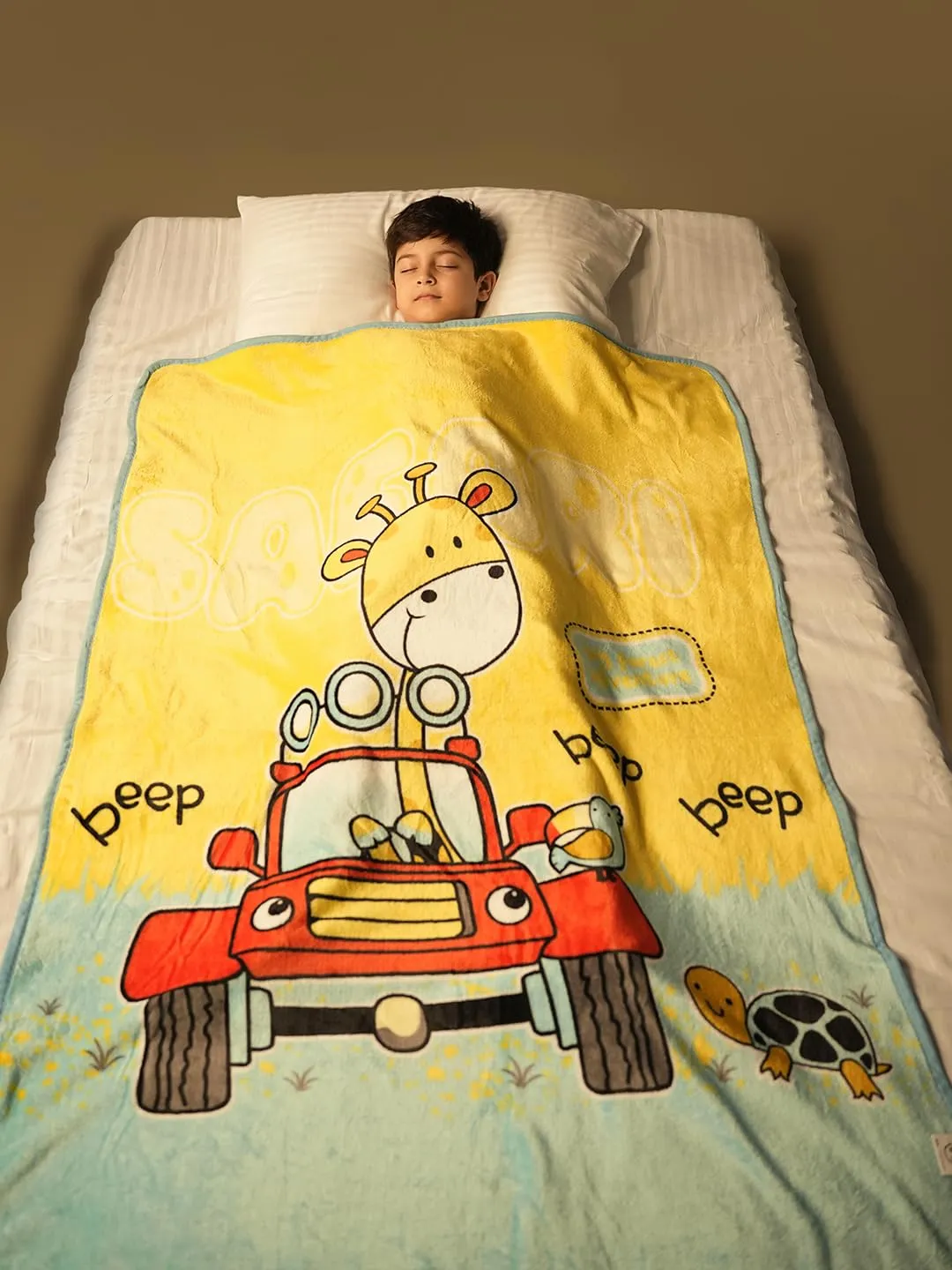 Yellow Bee Giraffe Blanket for Kids, Multi, 100 * 140 cm