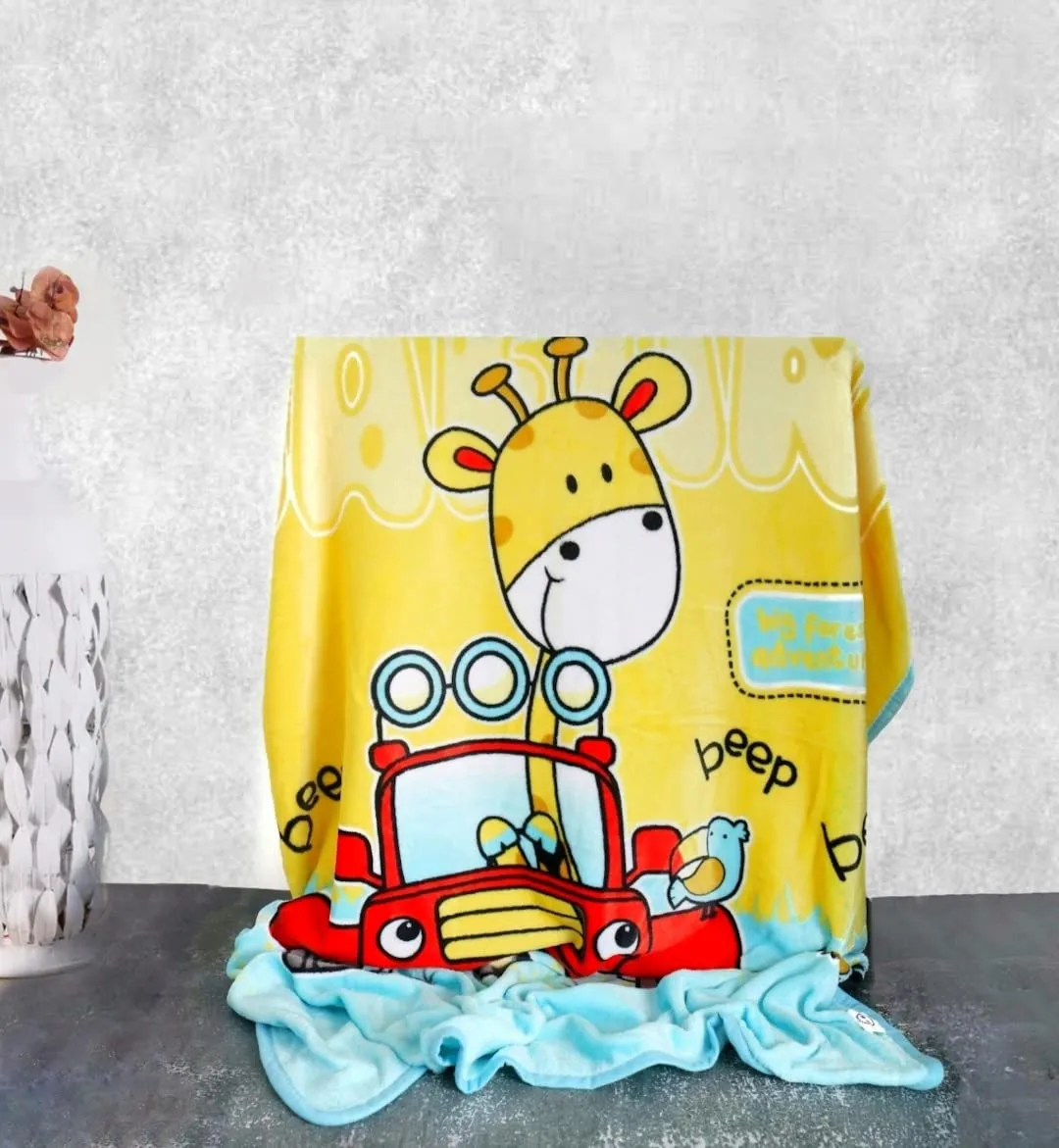 Yellow Bee Giraffe Blanket for Kids, Multi, 100 * 140 cm