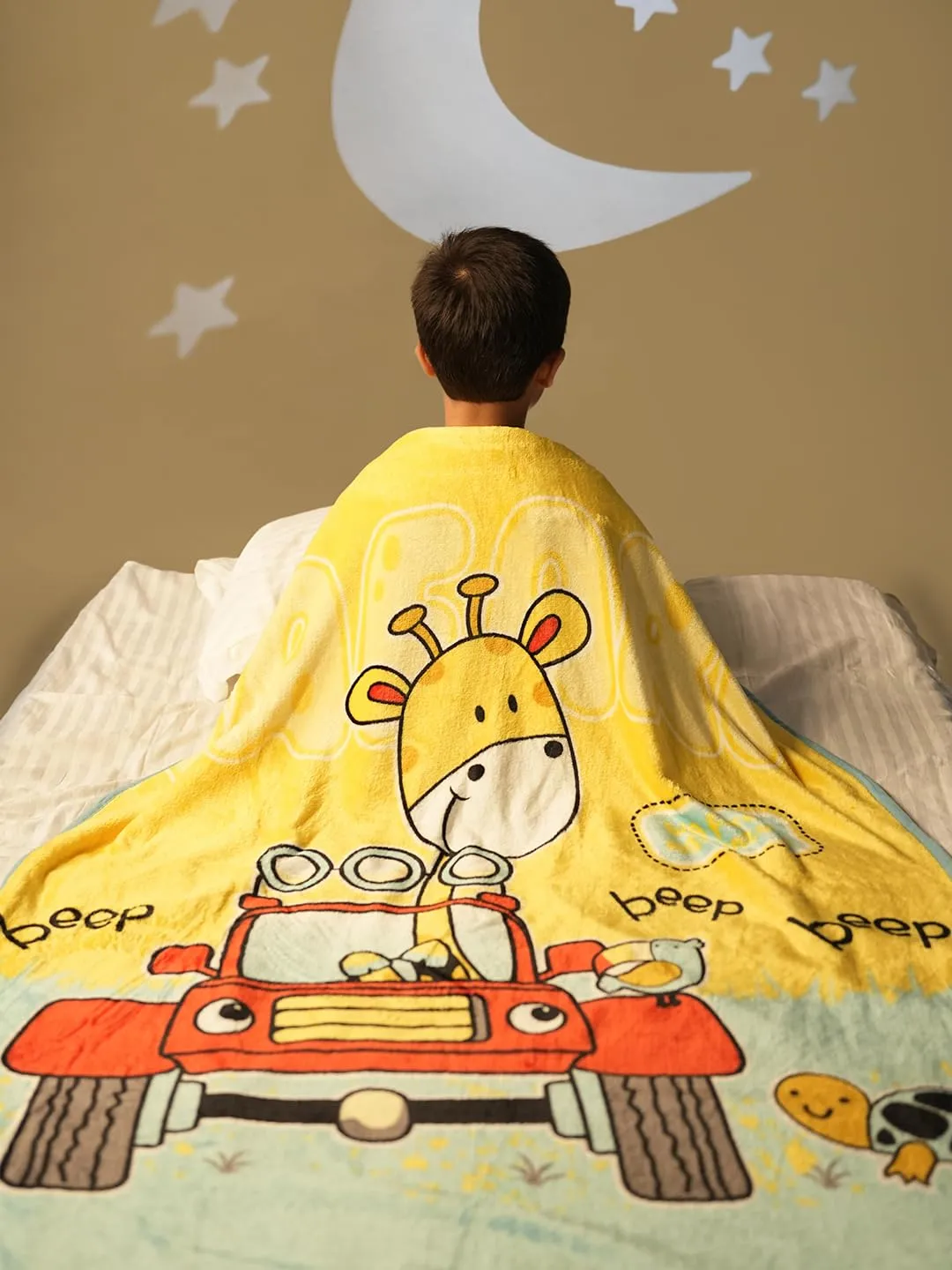 Yellow Bee Giraffe Blanket for Kids, Multi, 100 * 140 cm